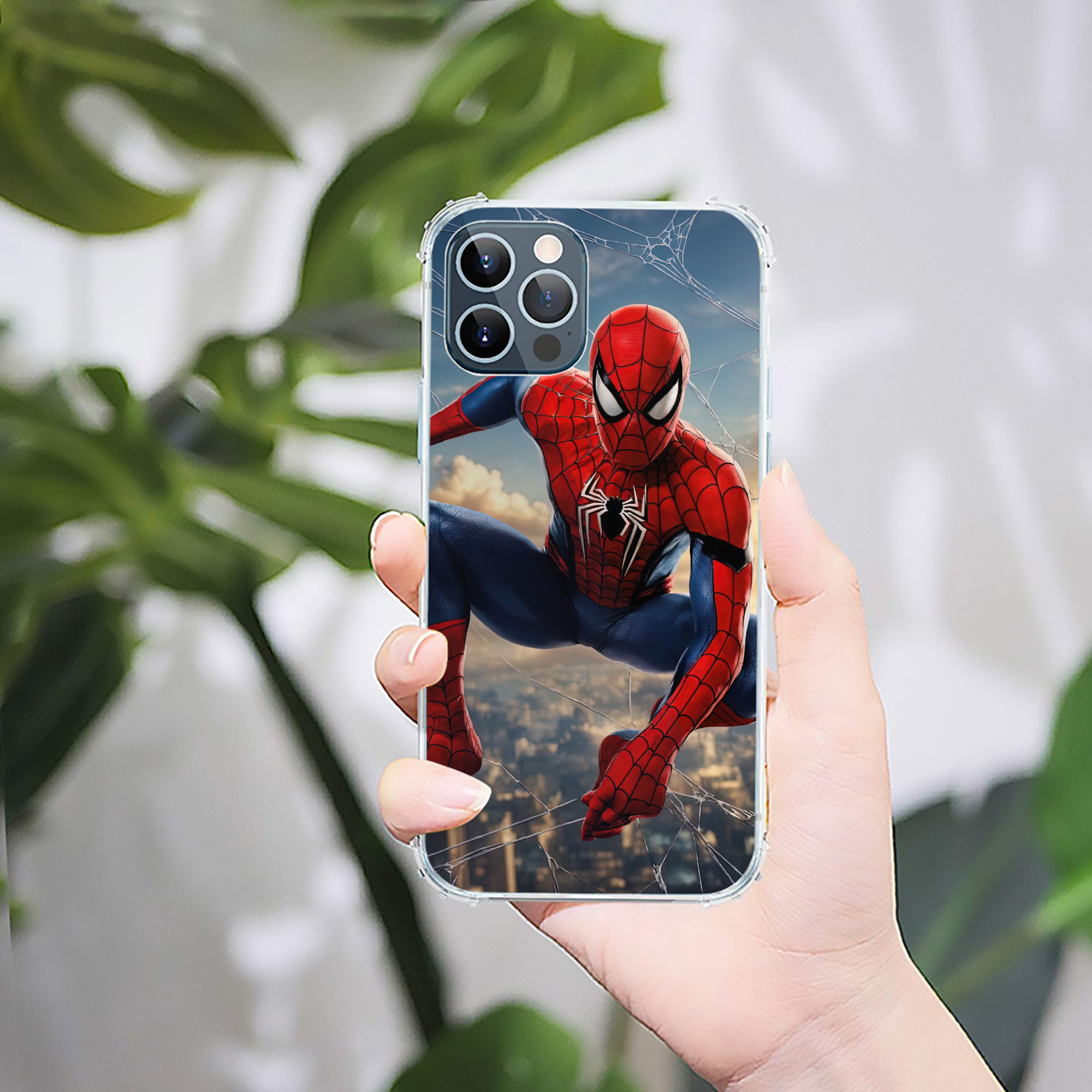 （画像用） Spider Man スパイダーマン 【iPhone 12シリーズ対応】透明スマホケース（クリアソフトケース）